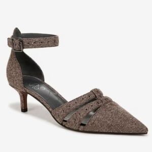 Franco Sarto  By Kehlani Brown Herringbone Tweed  Kitten Heel Pump, Size 8.5 NIB